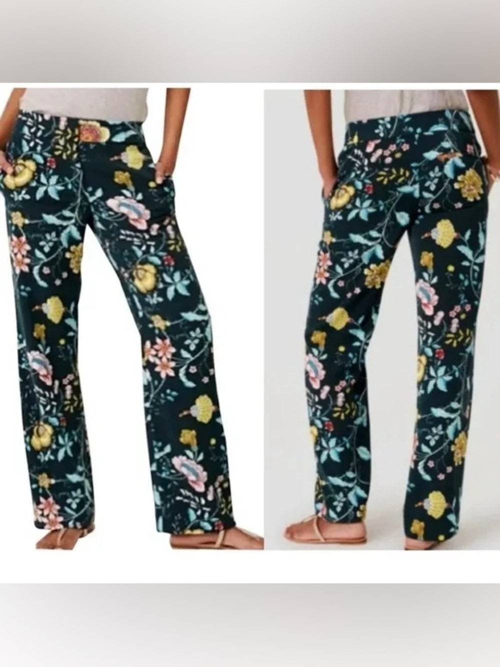 Loft lose fit floral wide leg trouser